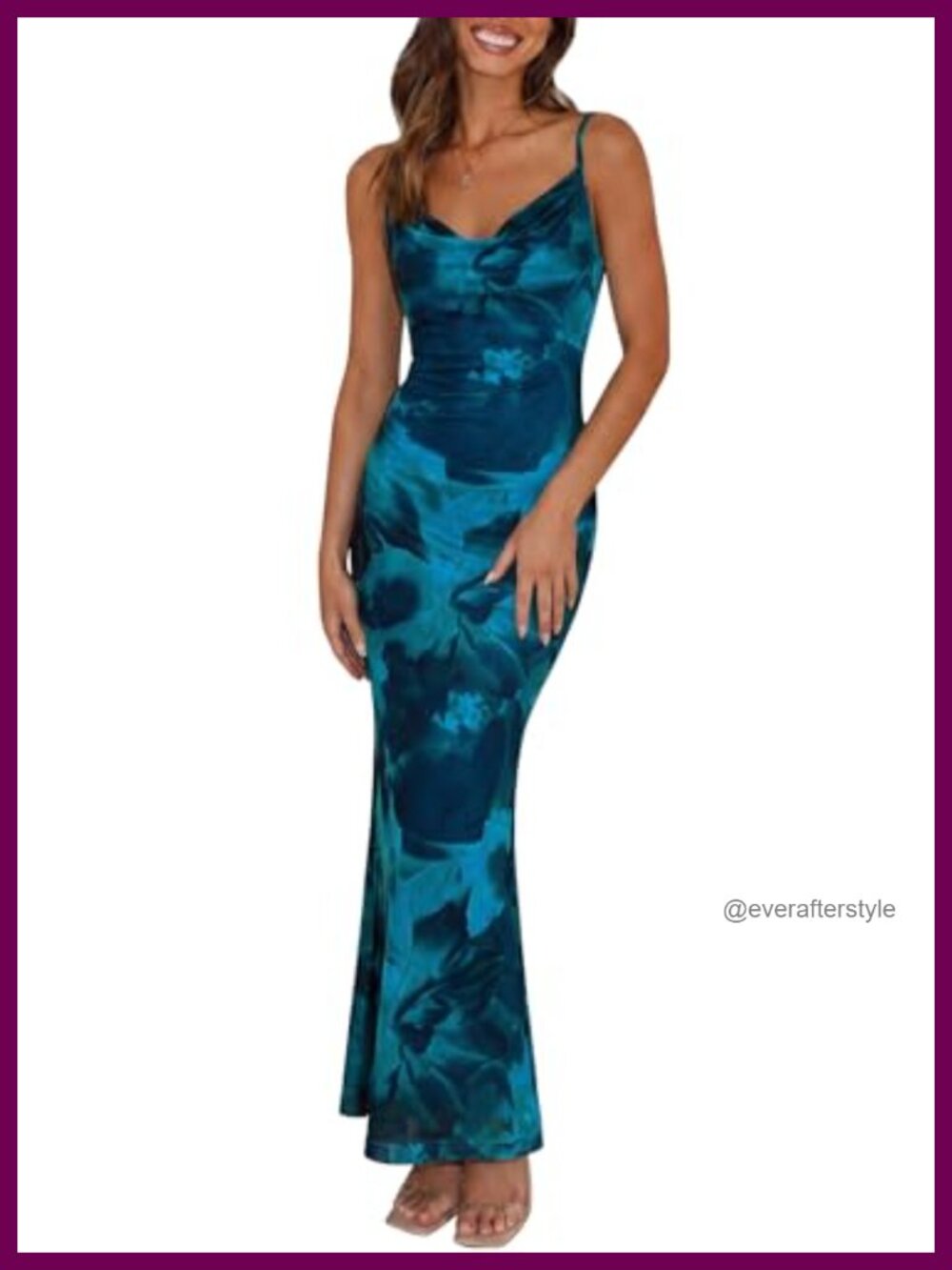Floral Spaghetti Strap Bodycon Maxi Dress - Sexy Backless Summer Sundress